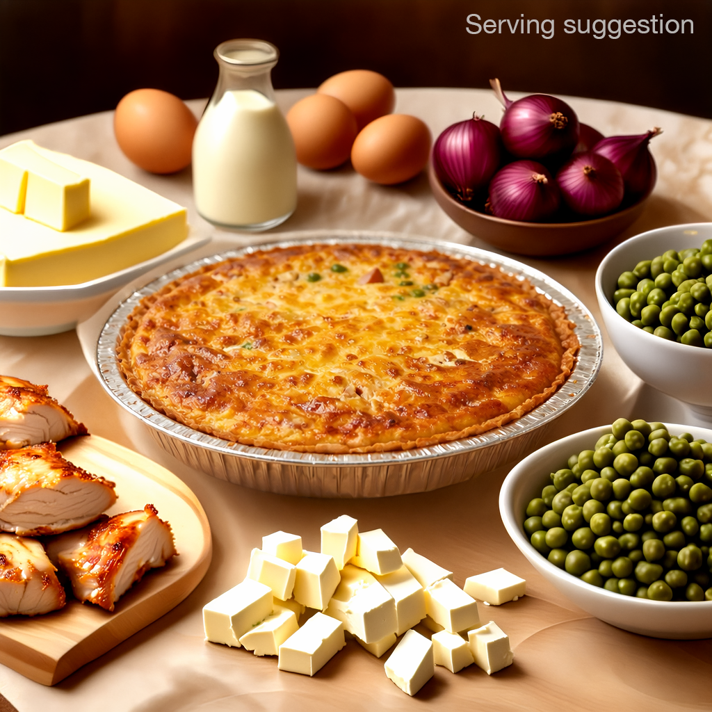 Chicken, pea, red onion & feta quiche (500g - 22cm) frozen