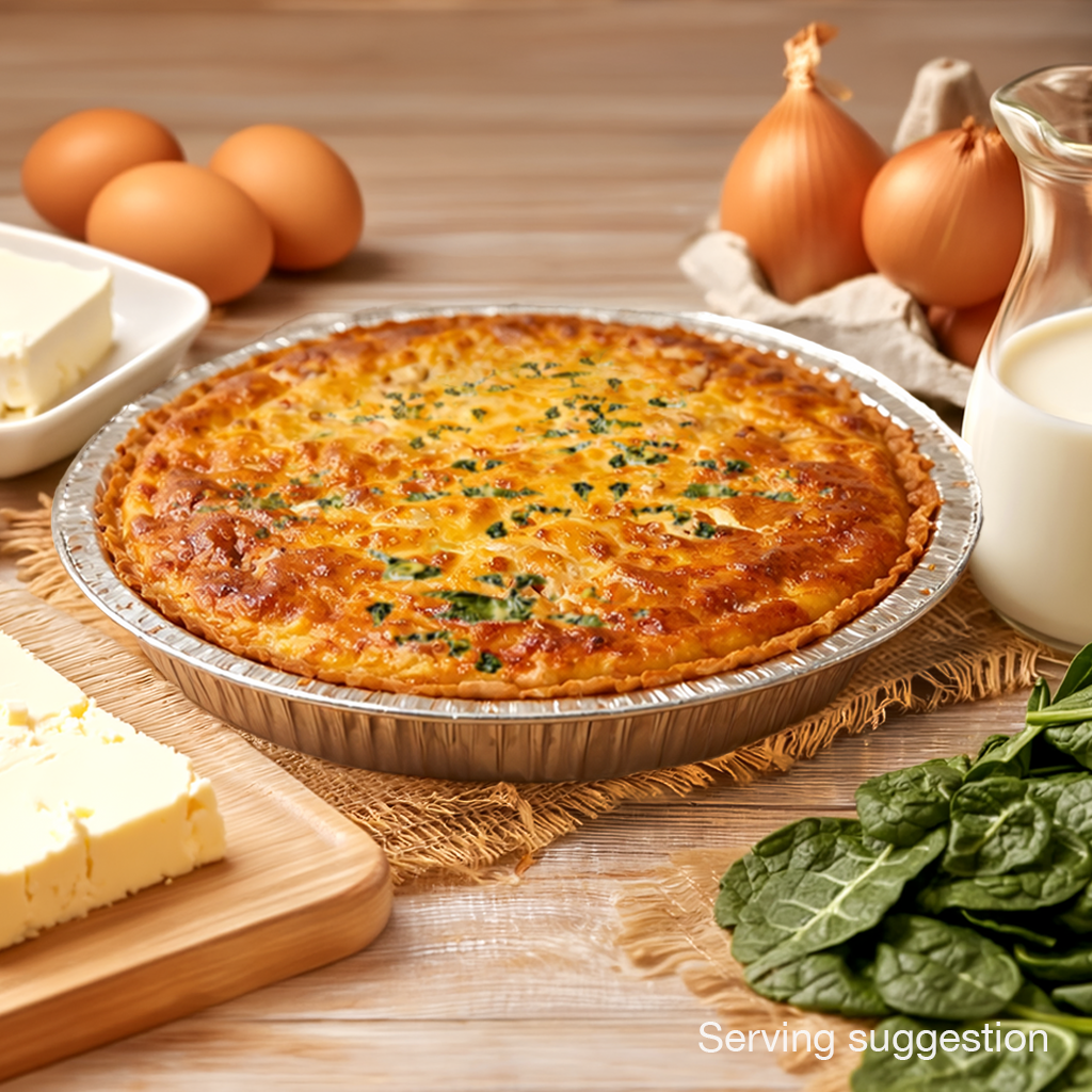 Spinach, onion & feta quiche (500g - 22cm) frozen